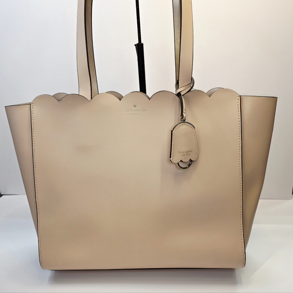 Kate Spade Magnolia Street Mina Warm Vellum/ Metallic Blush Scalloped Tote